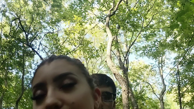 A hot American couple gets wild in the forest